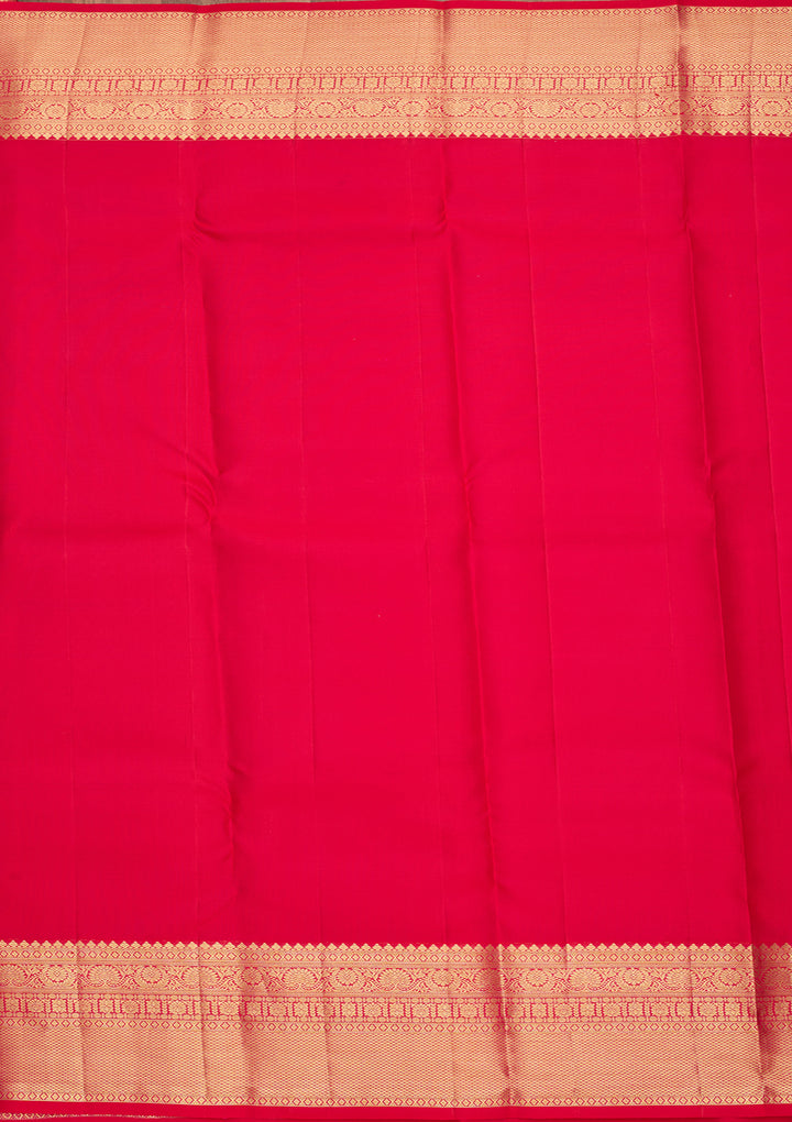 Rani Pink Pure Silk Jaal Saree With Matching Blouse Piece