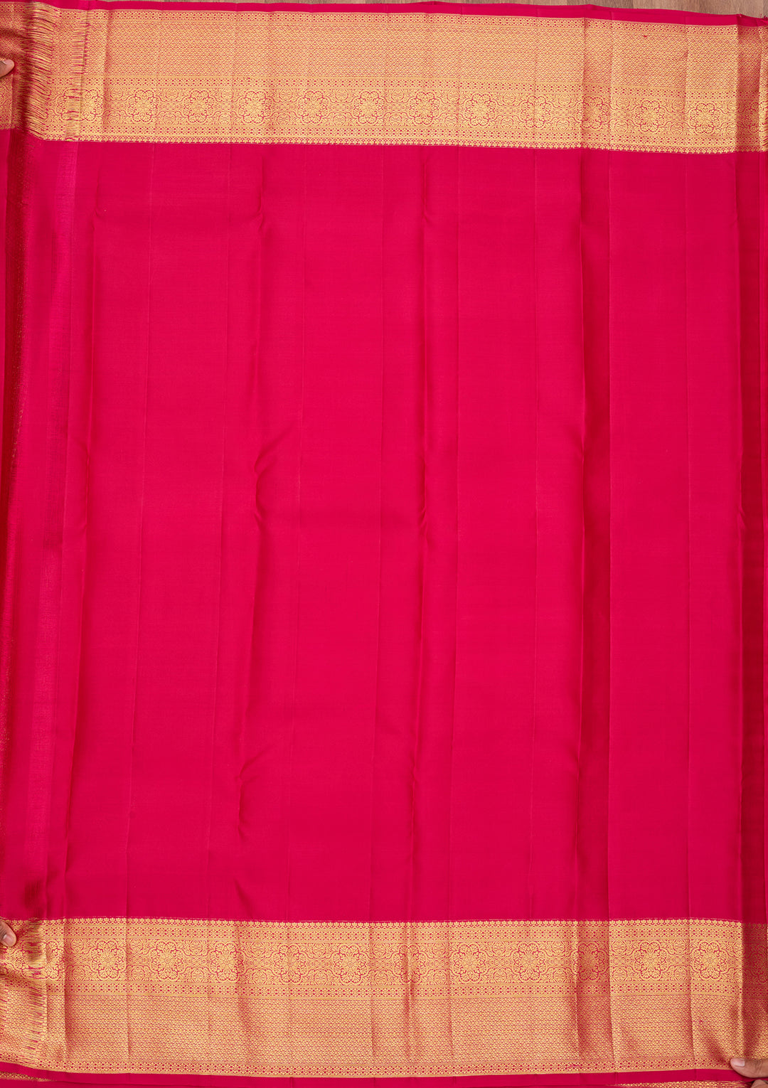 Rani Pink Pure Silk Jaal Saree With Matching Blouse Piece