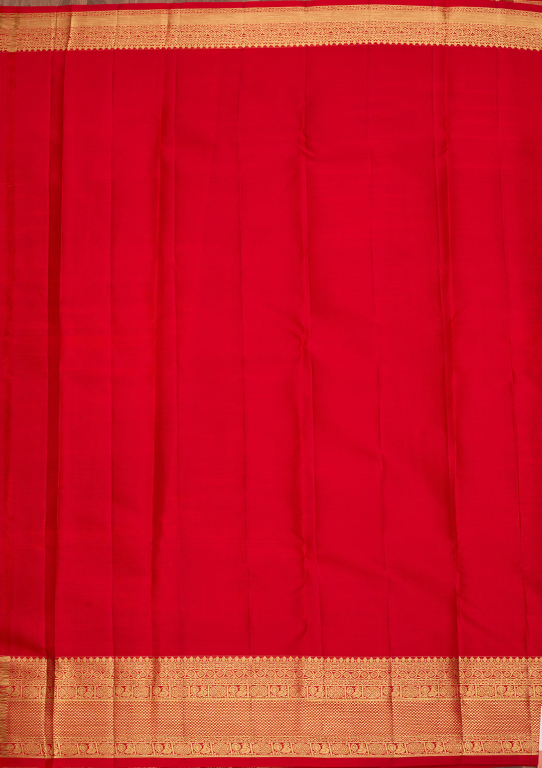 Red Pure Silk Jaal Saree With Matching Blouse Piece