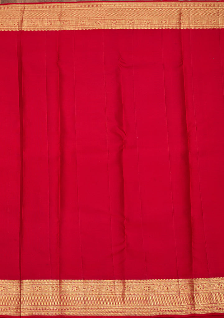 Maroon Pure Silk Jaal Saree With Matching Blouse Piece