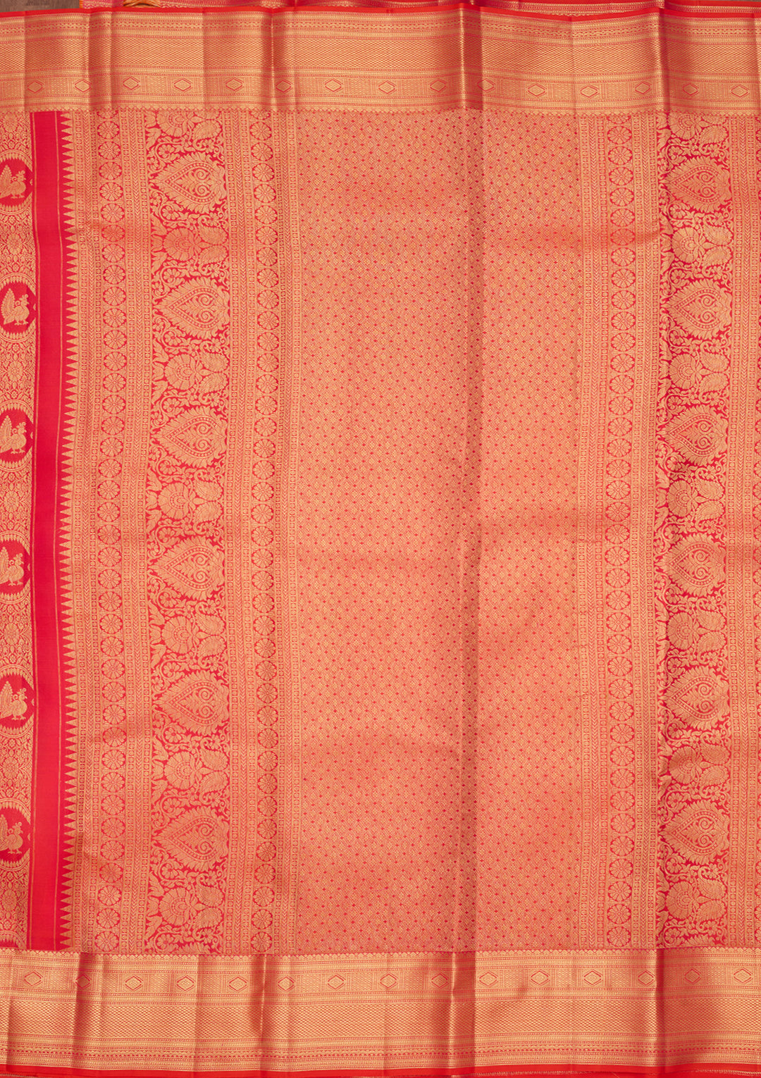Rani Pink Pure Silk Jaal Saree With Matching Blouse Piece