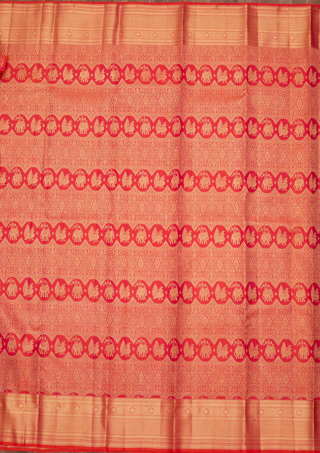 Rani Pink Pure Silk Jaal Saree With Matching Blouse Piece
