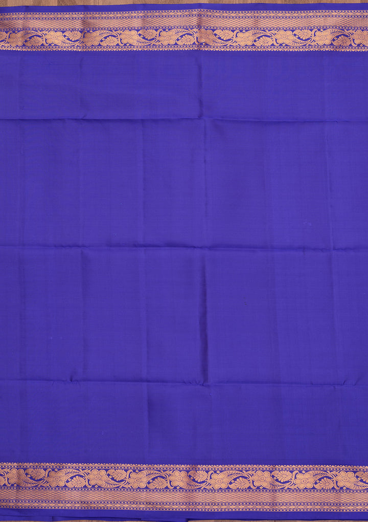 Turquoise Blue Pure Opada Silk Buti Saree With Matching Blouse Piece