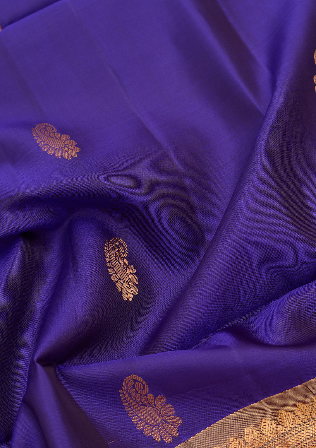 Royal Blue Pure Opada Silk Buti Saree With Matching Blouse Piece