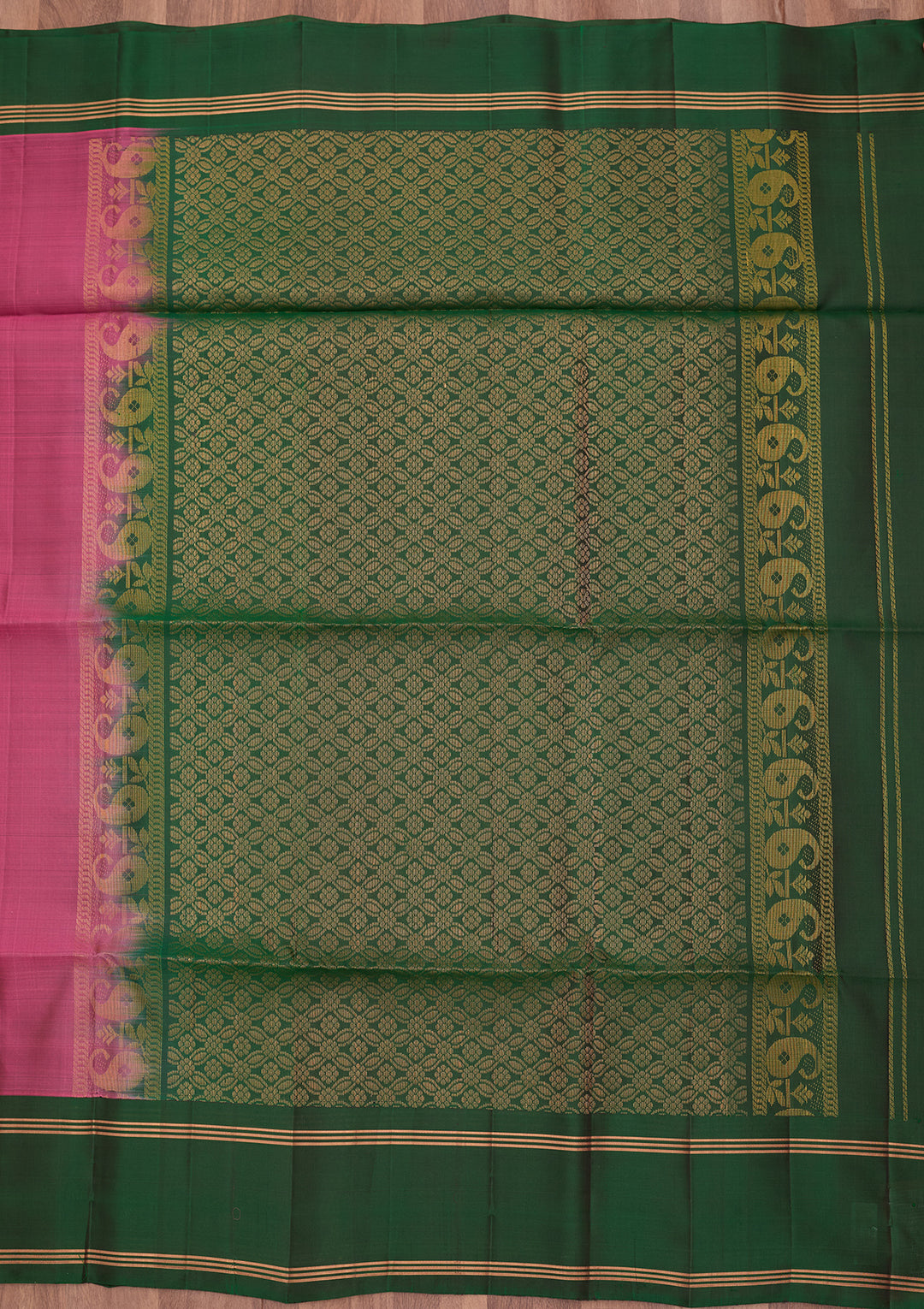 Onion Pink Pure Opada Silk Buti Saree With Matching Blouse Piece