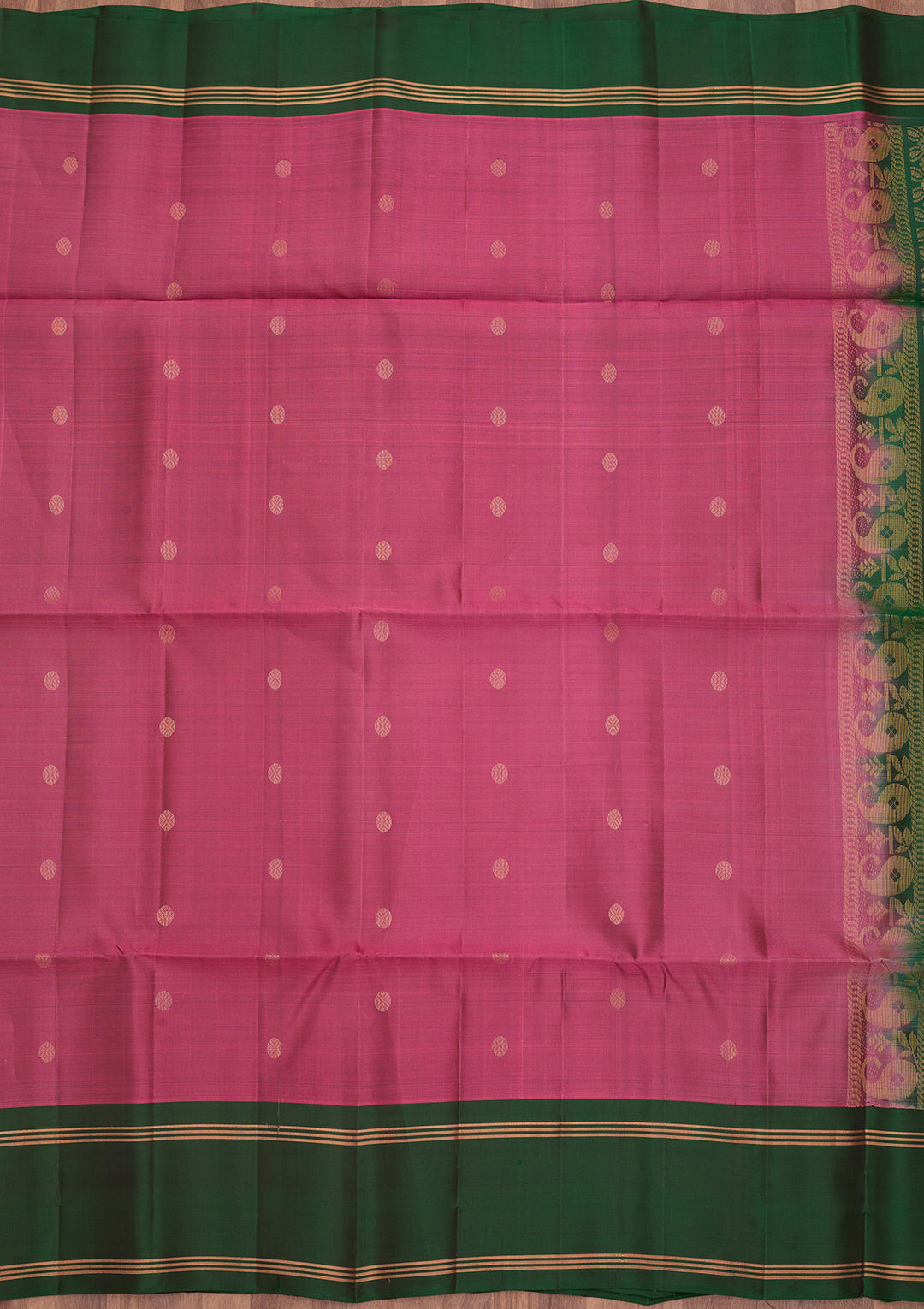 Onion Pink Pure Opada Silk Buti Saree With Matching Blouse Piece