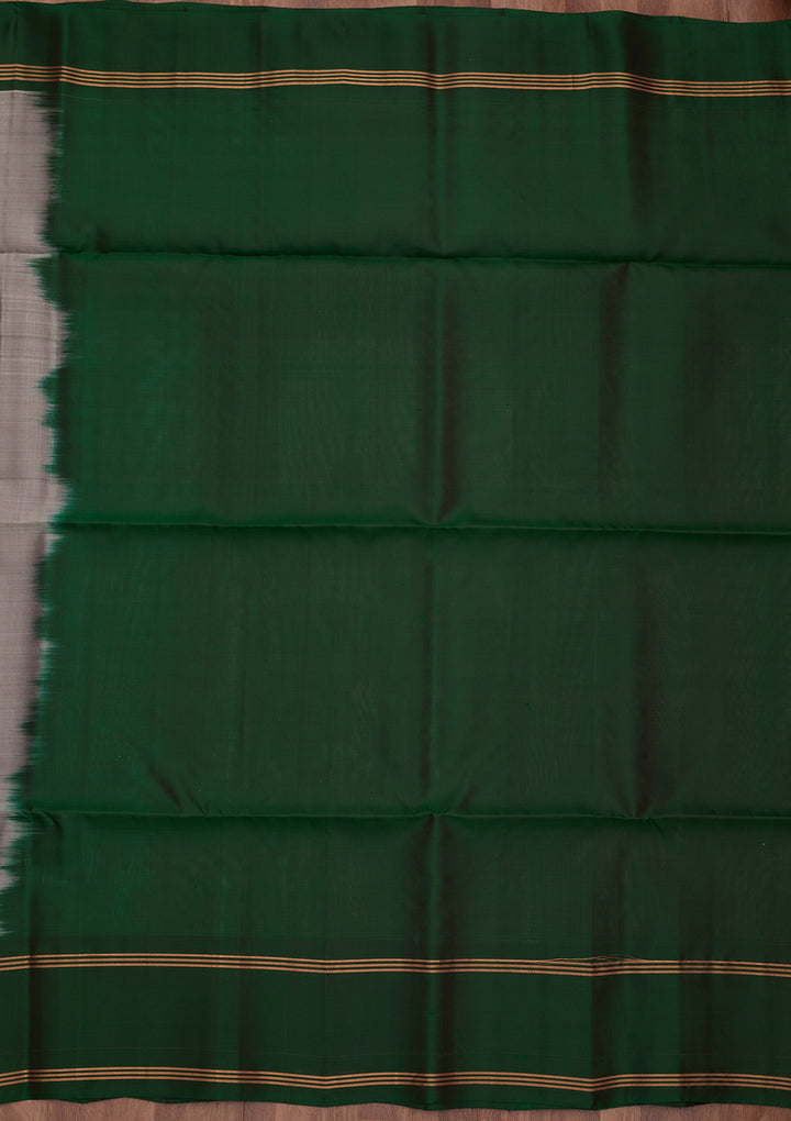Silver Pure Opada Silk Buti Saree With Matching Blouse Piece