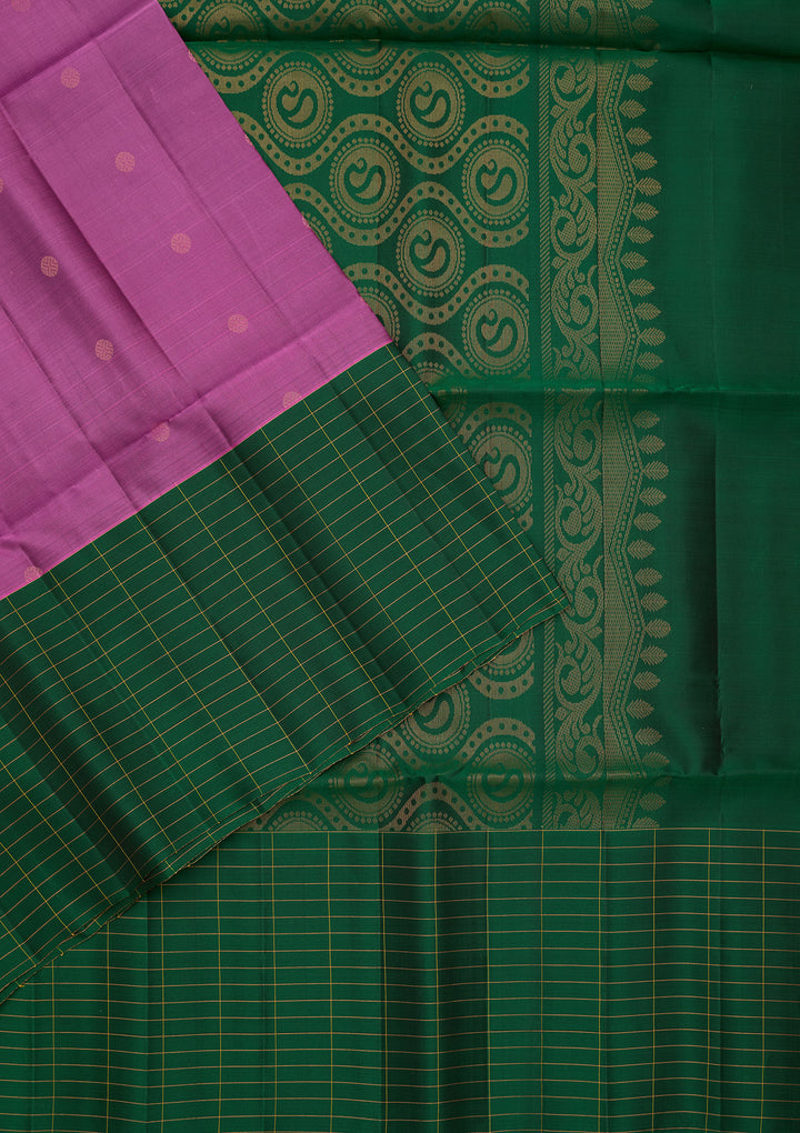 Dark Lavender Pure Opada Silk Buti Saree With Matching Blouse Piece