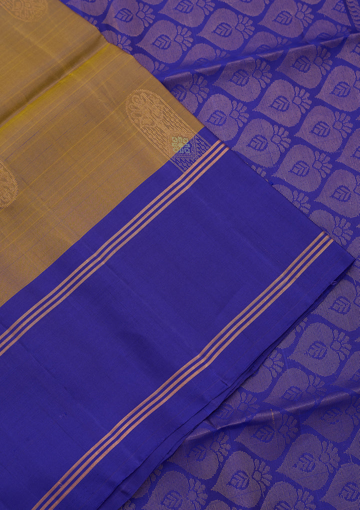 Mehendi Green Pure Opada Silk Buti Saree With Matching Blouse Piece