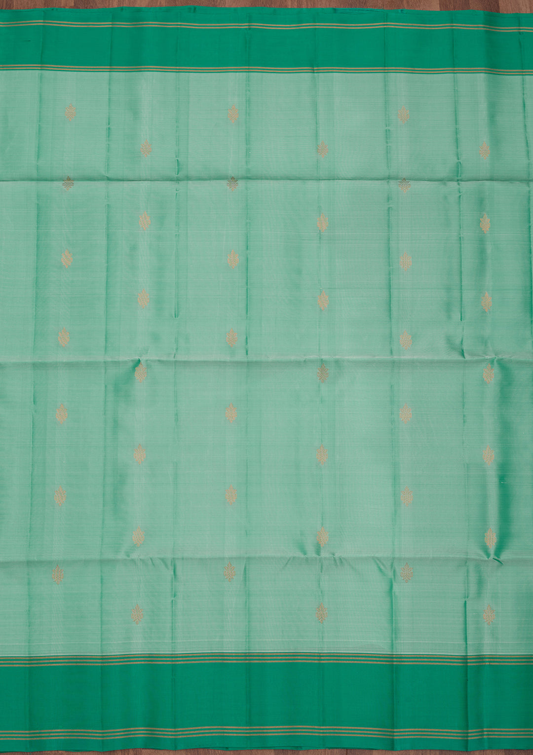 Sea Green Pure Opada Silk Buti Saree With Matching Blouse Piece