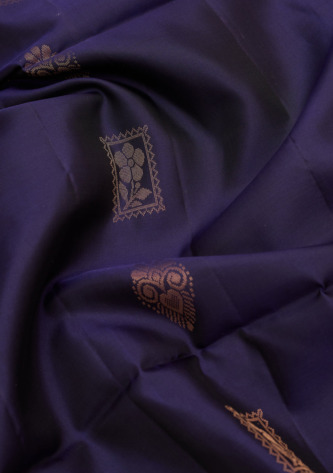 Navy Blue Pure Opada Silk Buti Saree With Matching Blouse Piece