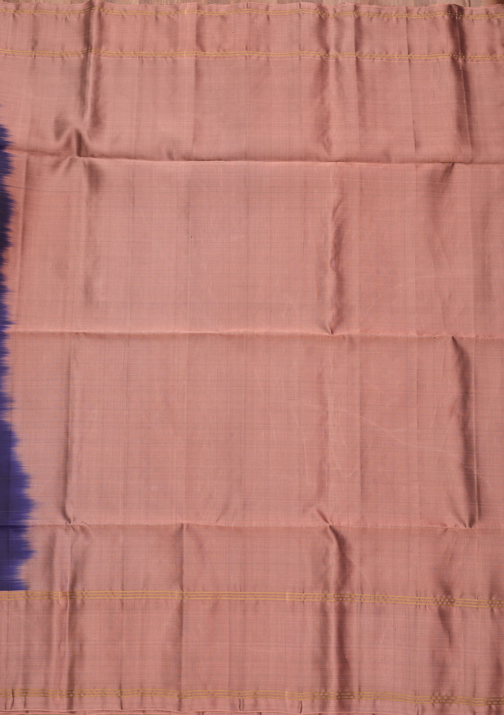 Navy Blue Pure Opada Silk Buti Saree With Matching Blouse Piece