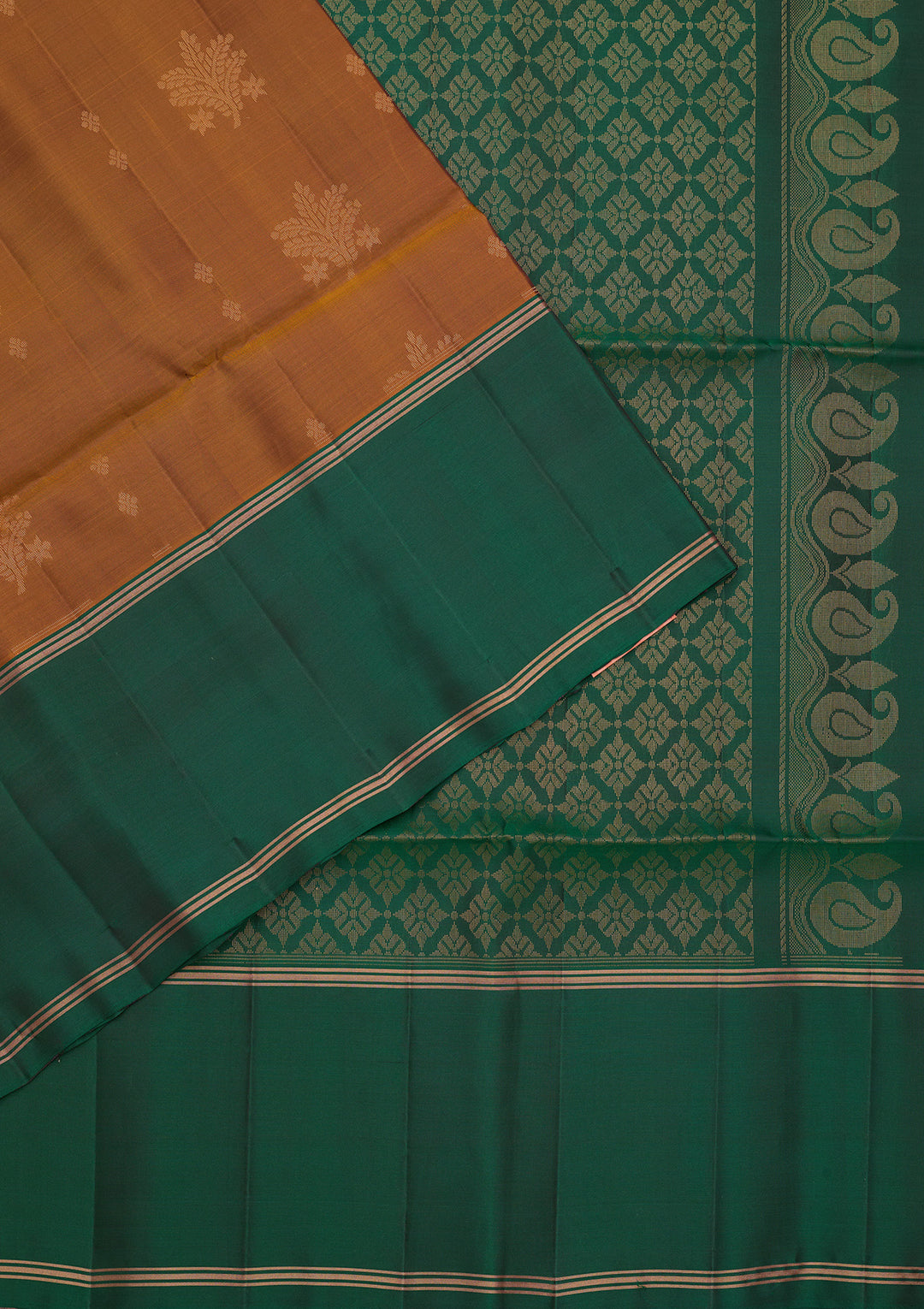 Light Brown Pure Opada Silk Buti Saree With Matching Blouse Piece