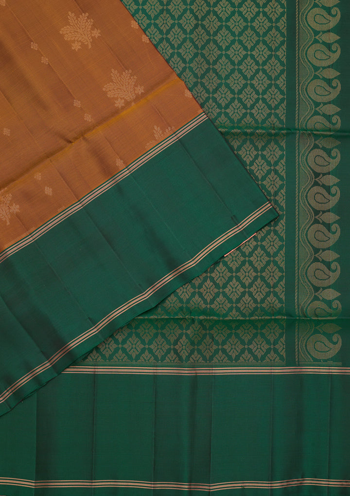 Light Brown Pure Opada Silk Buti Saree With Matching Blouse Piece