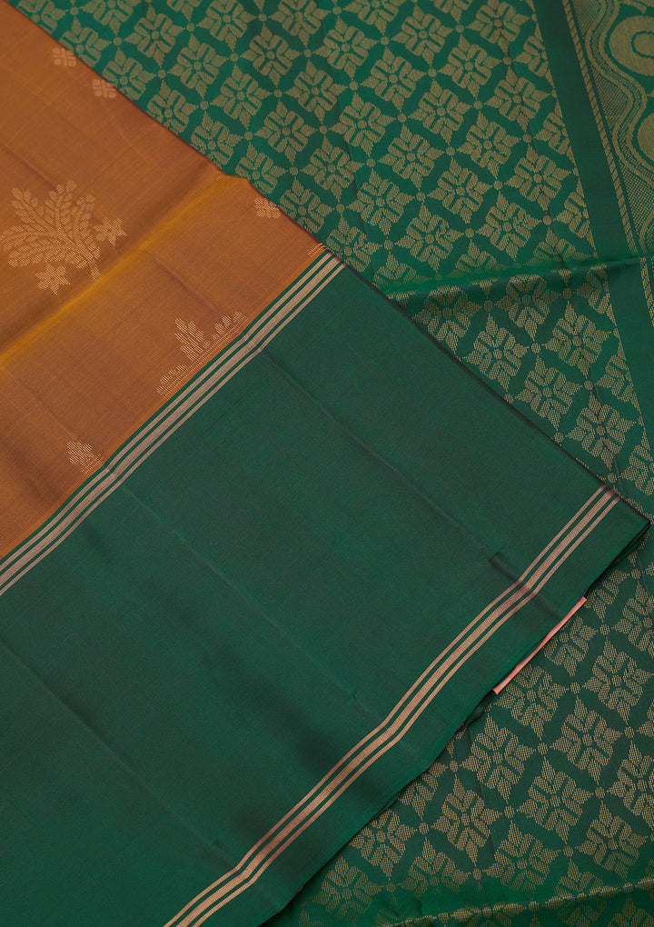 Light Brown Pure Opada Silk Buti Saree With Matching Blouse Piece