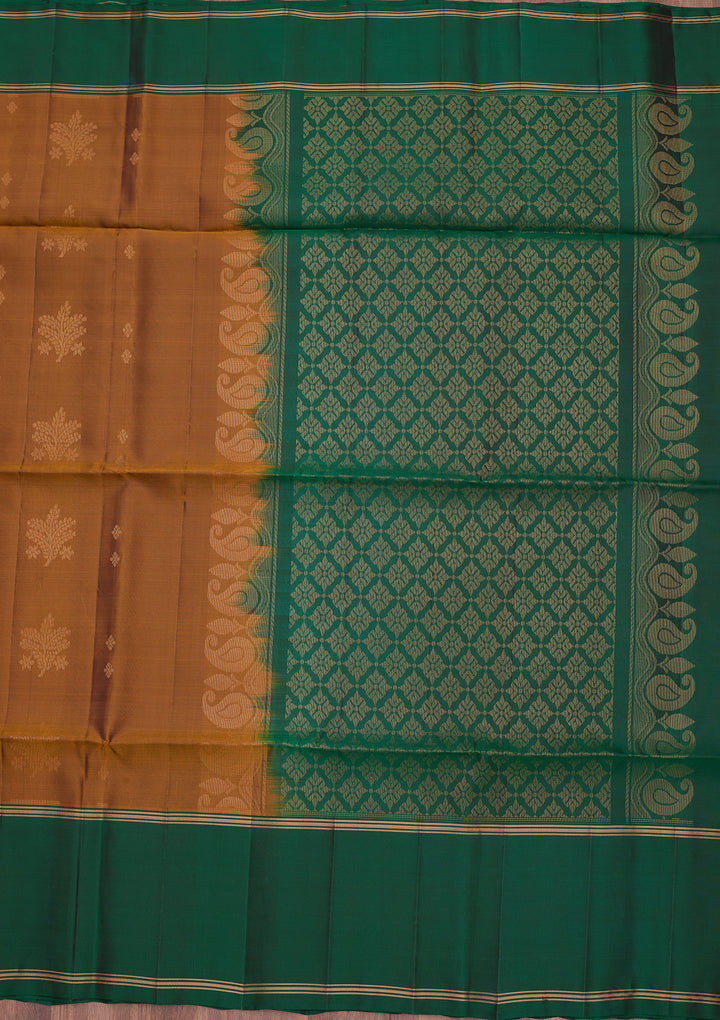 Light Brown Pure Opada Silk Buti Saree With Matching Blouse Piece
