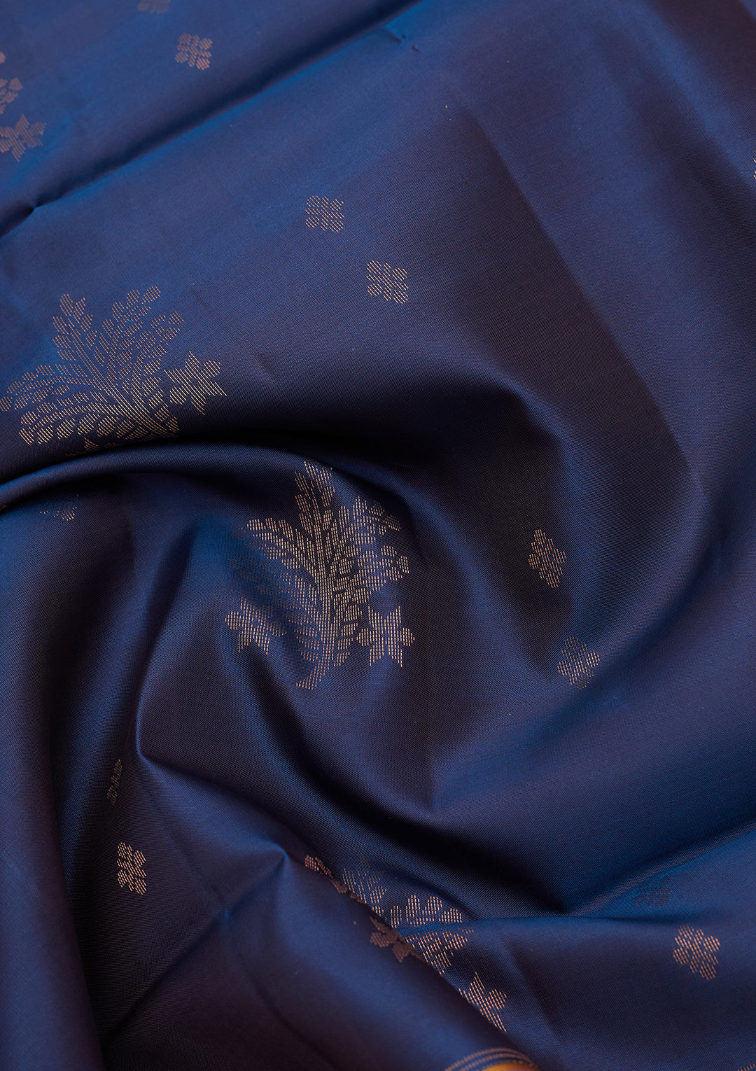 Peacock Blue Pure Opada Silk Buti Saree With Matching Blouse Piece