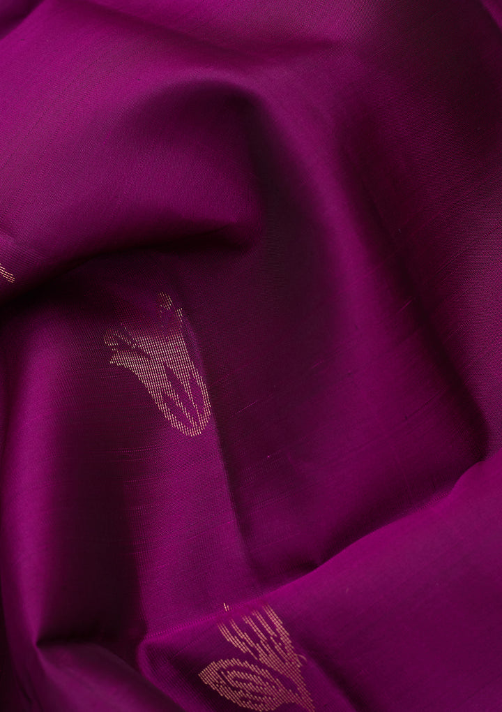 Magenta Pink Pure Opada Silk Buti Saree With Matching Blouse Piece