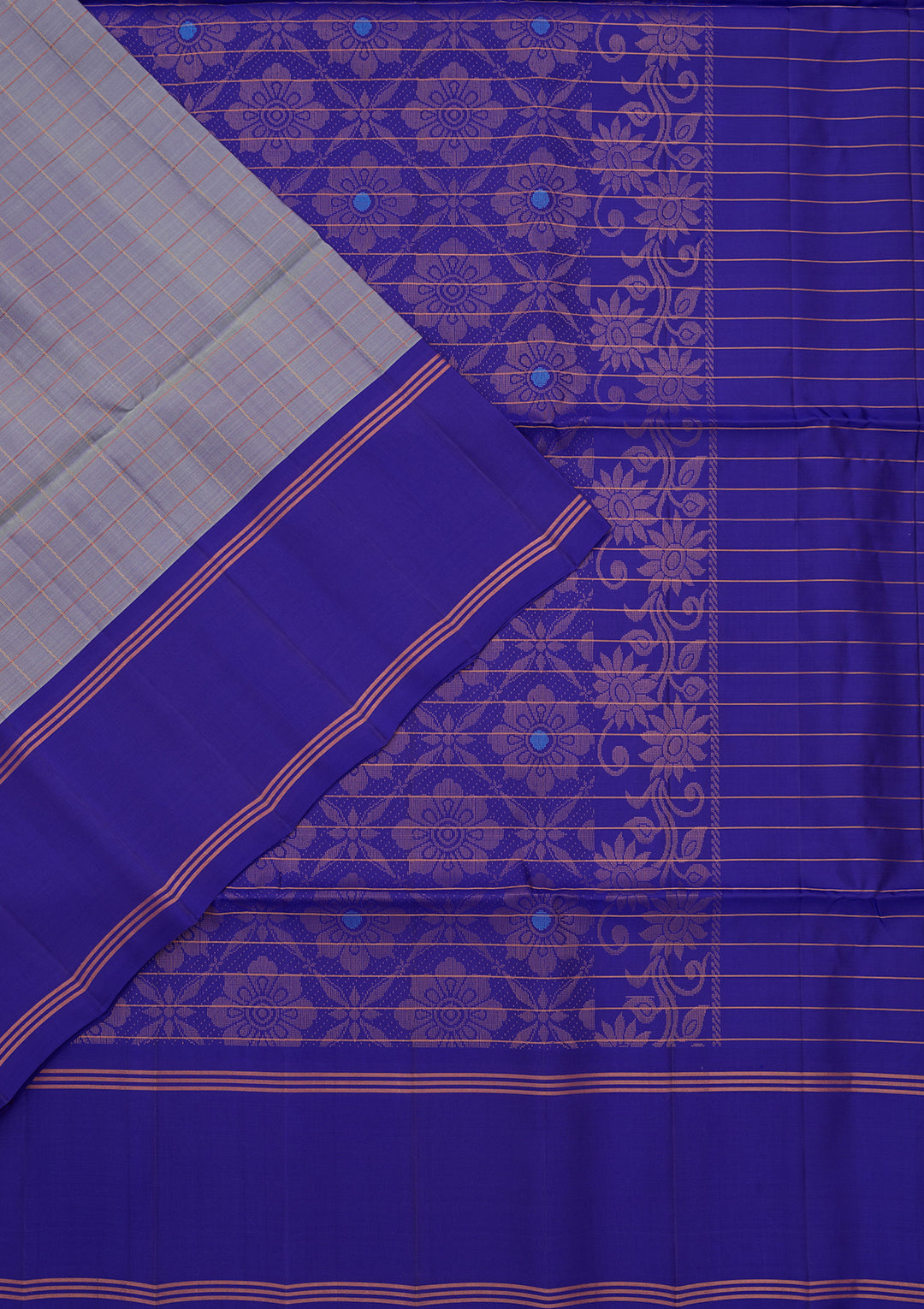 Light Grey Pure Opada Silk Buti Saree With Matching Blouse Piece