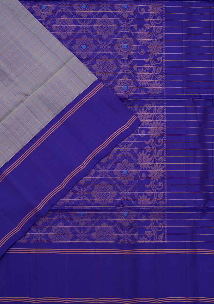 Light Grey Pure Opada Silk Buti Saree With Matching Blouse Piece