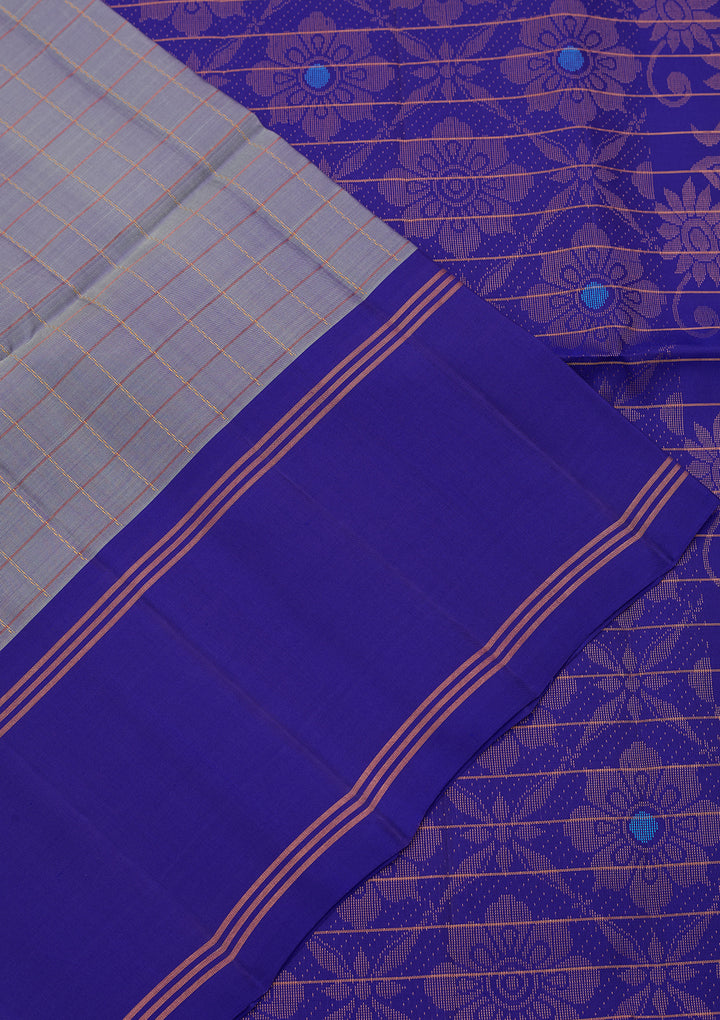 Light Grey Pure Opada Silk Buti Saree With Matching Blouse Piece