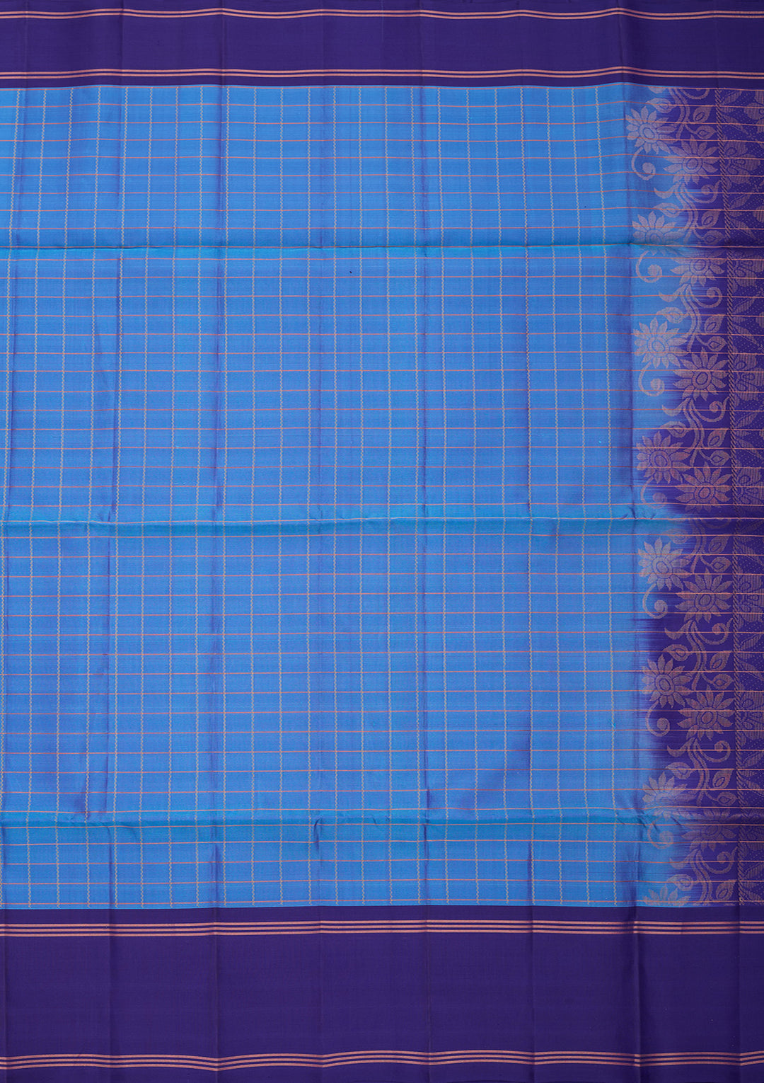 Sky Blue Pure Opada Silk Buti Saree With Matching Blouse Piece