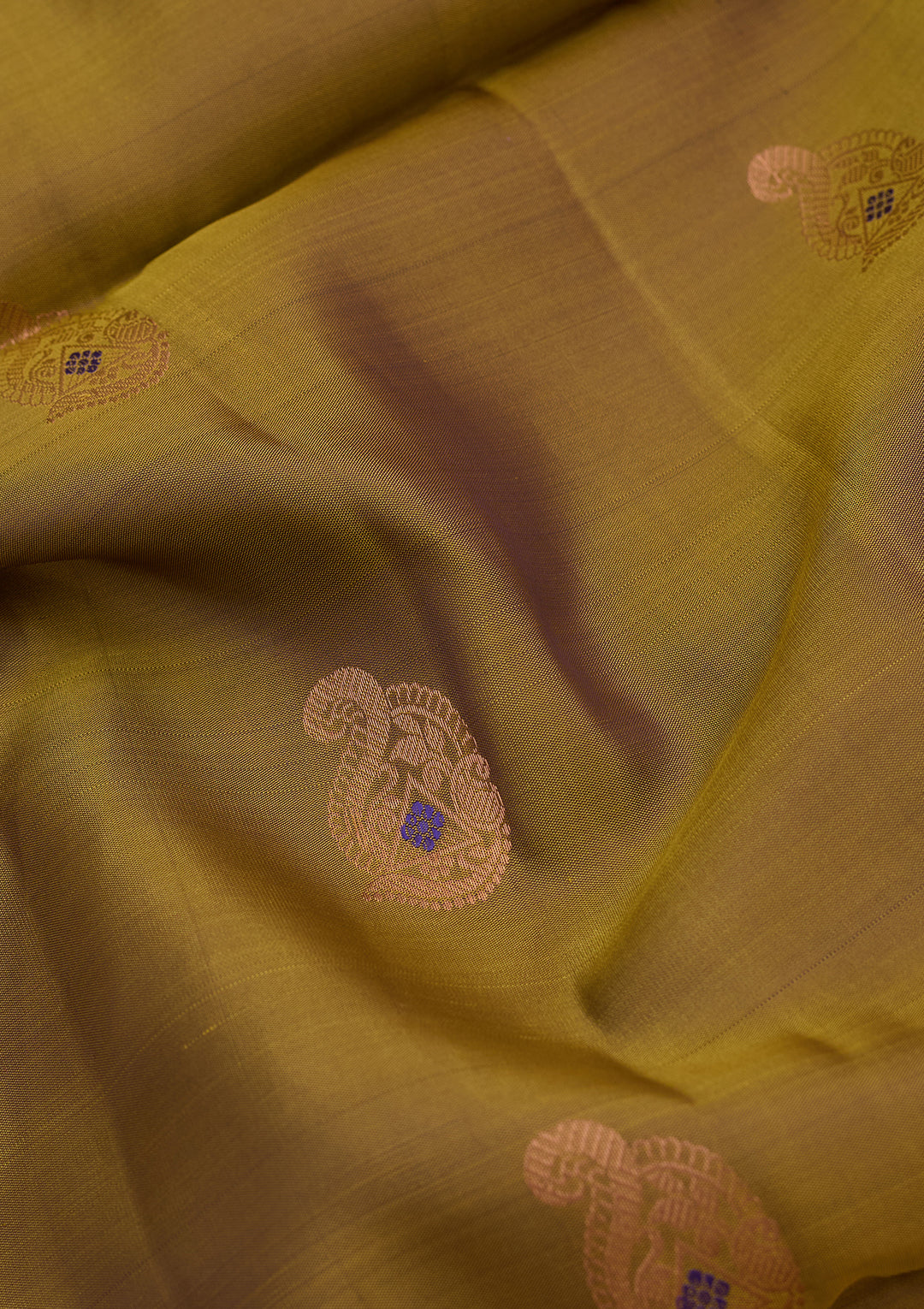 Mehendi Green Pure Opada Silk Buti Saree With Matching Blouse Piece