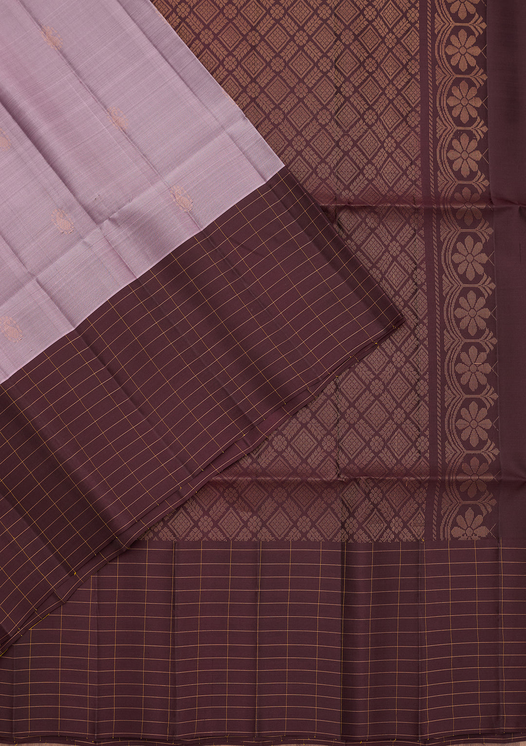 Light Lavender Pure Opada Silk Buti Saree With Matching Blouse Piece