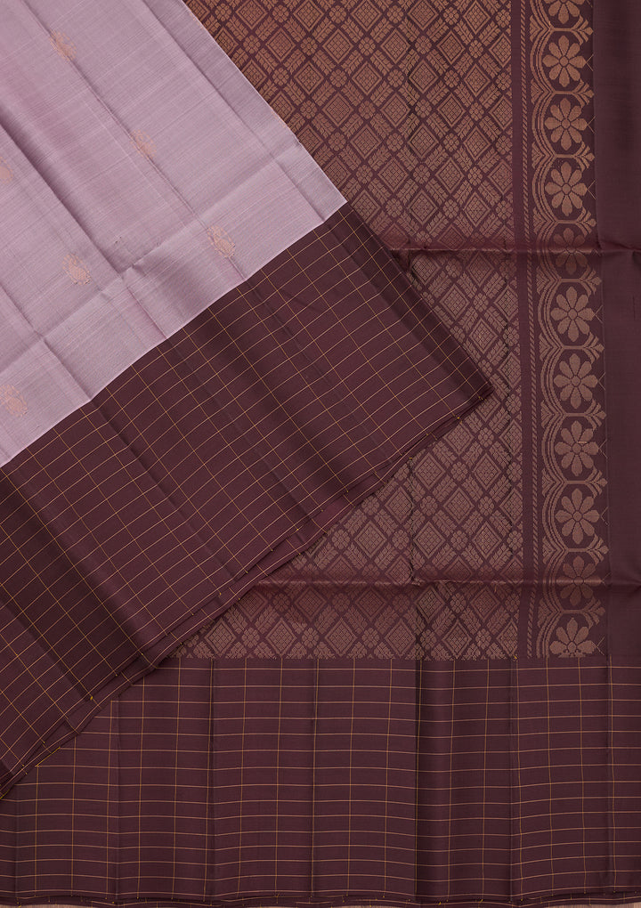 Light Lavender Pure Opada Silk Buti Saree With Matching Blouse Piece