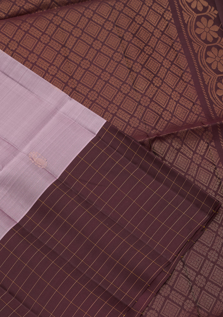Light Lavender Pure Opada Silk Buti Saree With Matching Blouse Piece