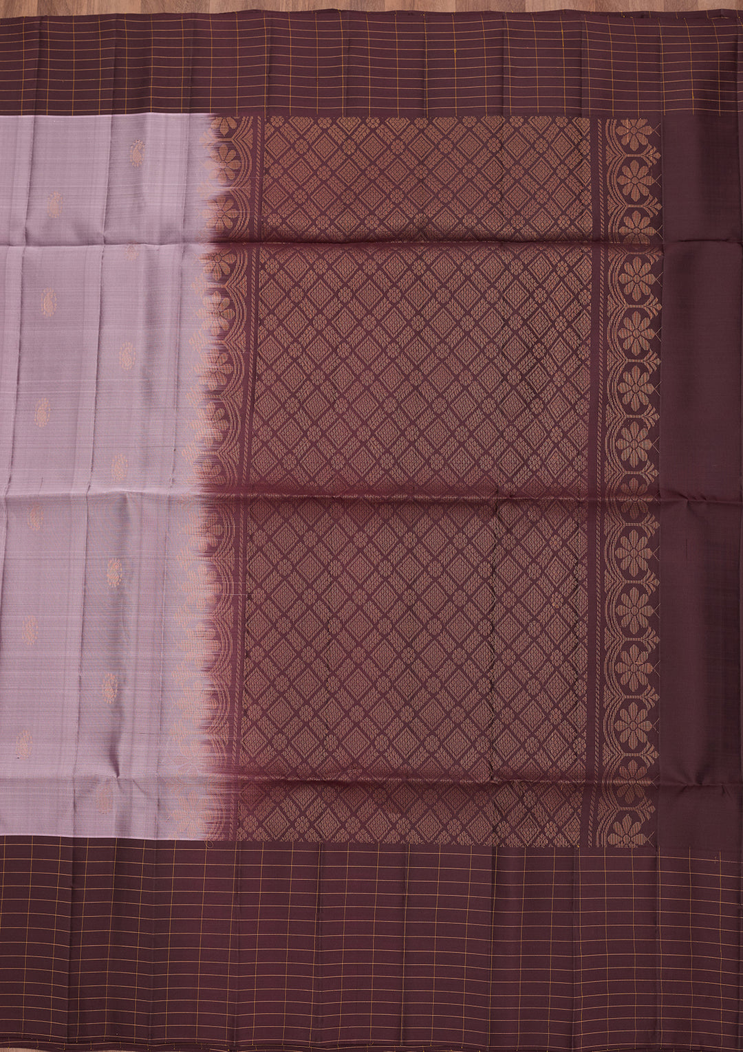 Light Lavender Pure Opada Silk Buti Saree With Matching Blouse Piece