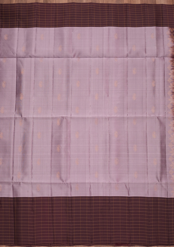 Light Lavender Pure Opada Silk Buti Saree With Matching Blouse Piece