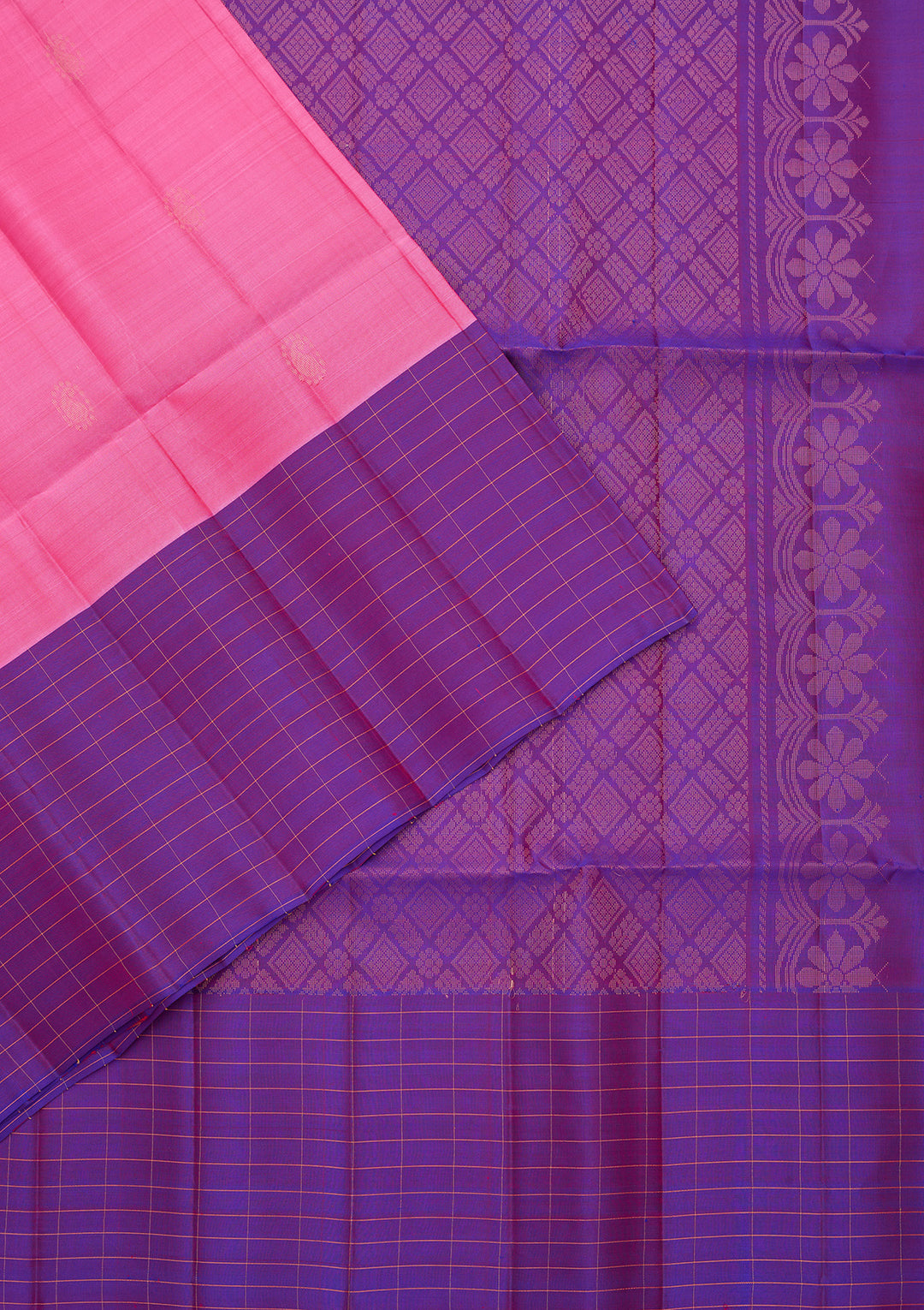 Pink Pure Opada Silk Buti Saree With Matching Blouse Piece