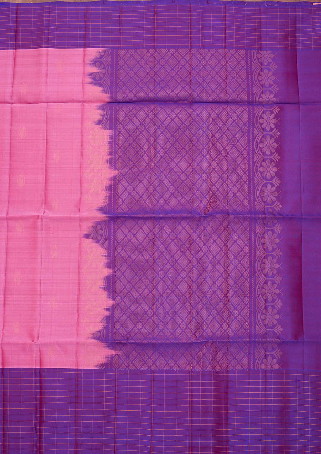 Pink Pure Opada Silk Buti Saree With Matching Blouse Piece