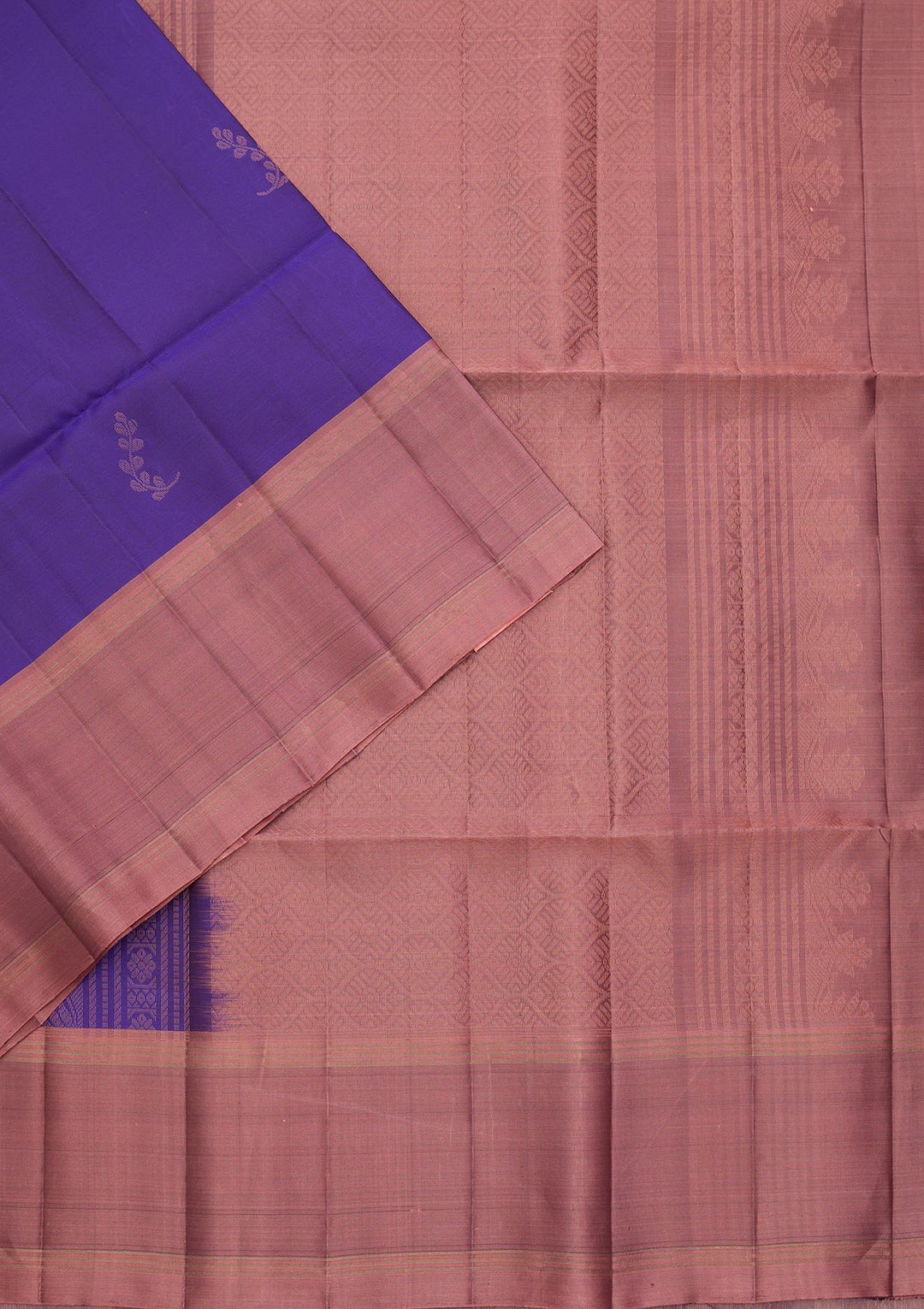 Royal Blue Pure Opada Silk Buti Saree With Matching Blouse Piece