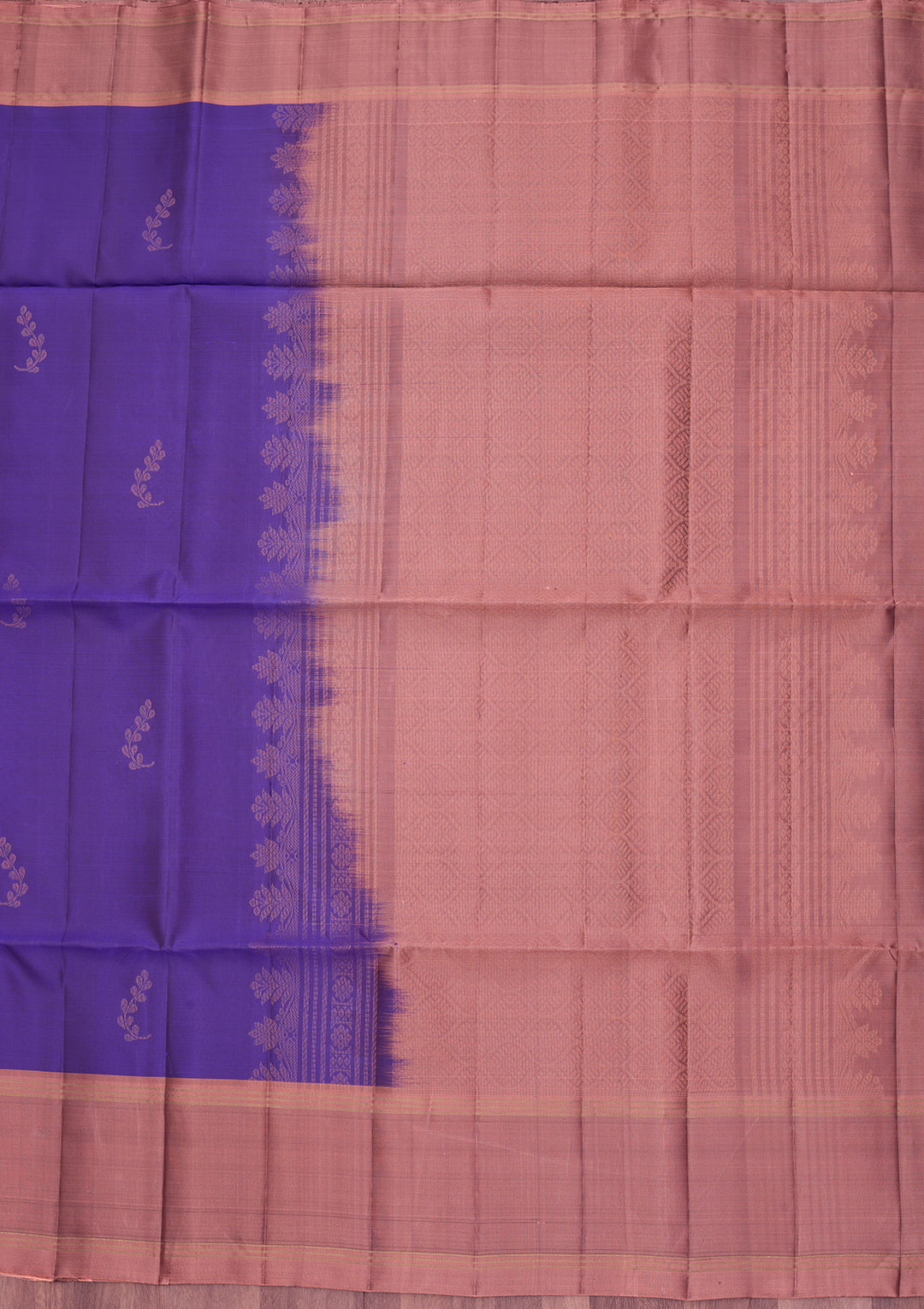 Royal Blue Pure Opada Silk Buti Saree With Matching Blouse Piece