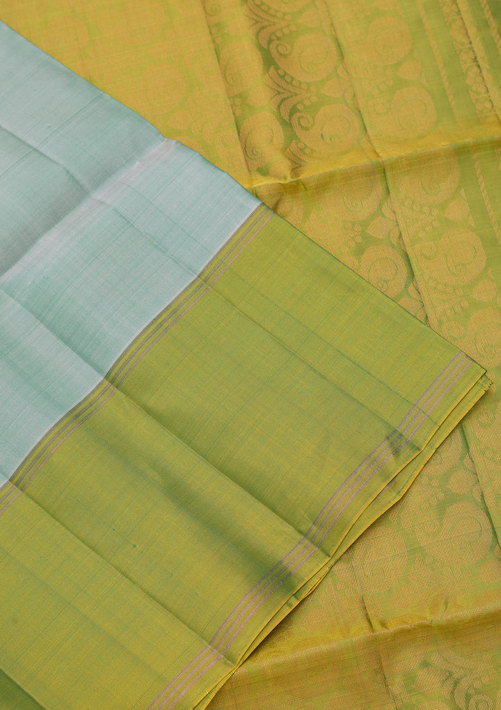 Sea Green Pure Opada Silk Buti Saree With Matching Blouse Piece