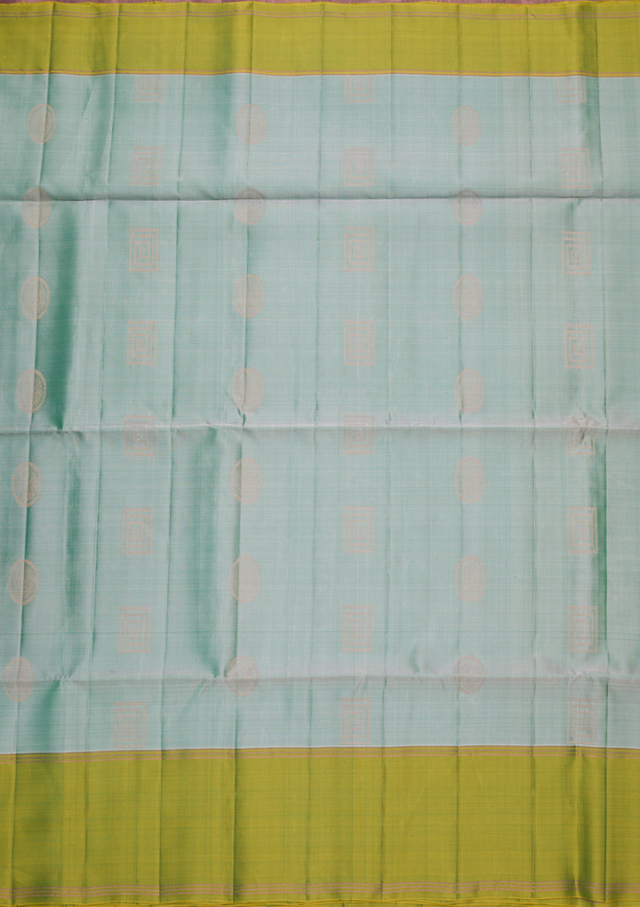 Sea Green Pure Opada Silk Buti Saree With Matching Blouse Piece