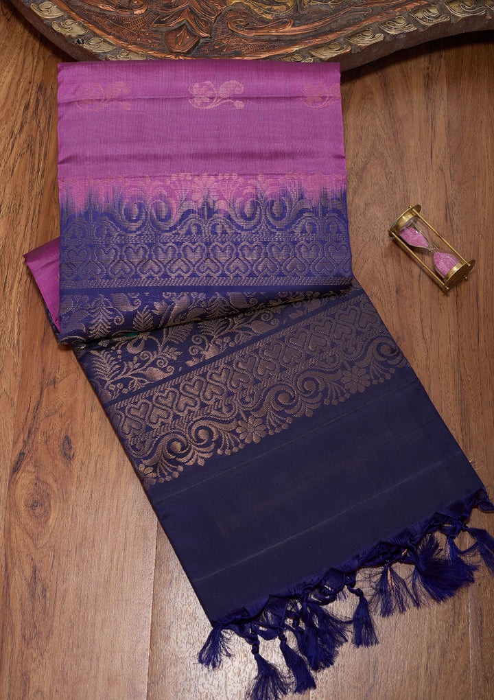 Wine Pure Opada Silk Buti Saree With Matching Blouse Piece