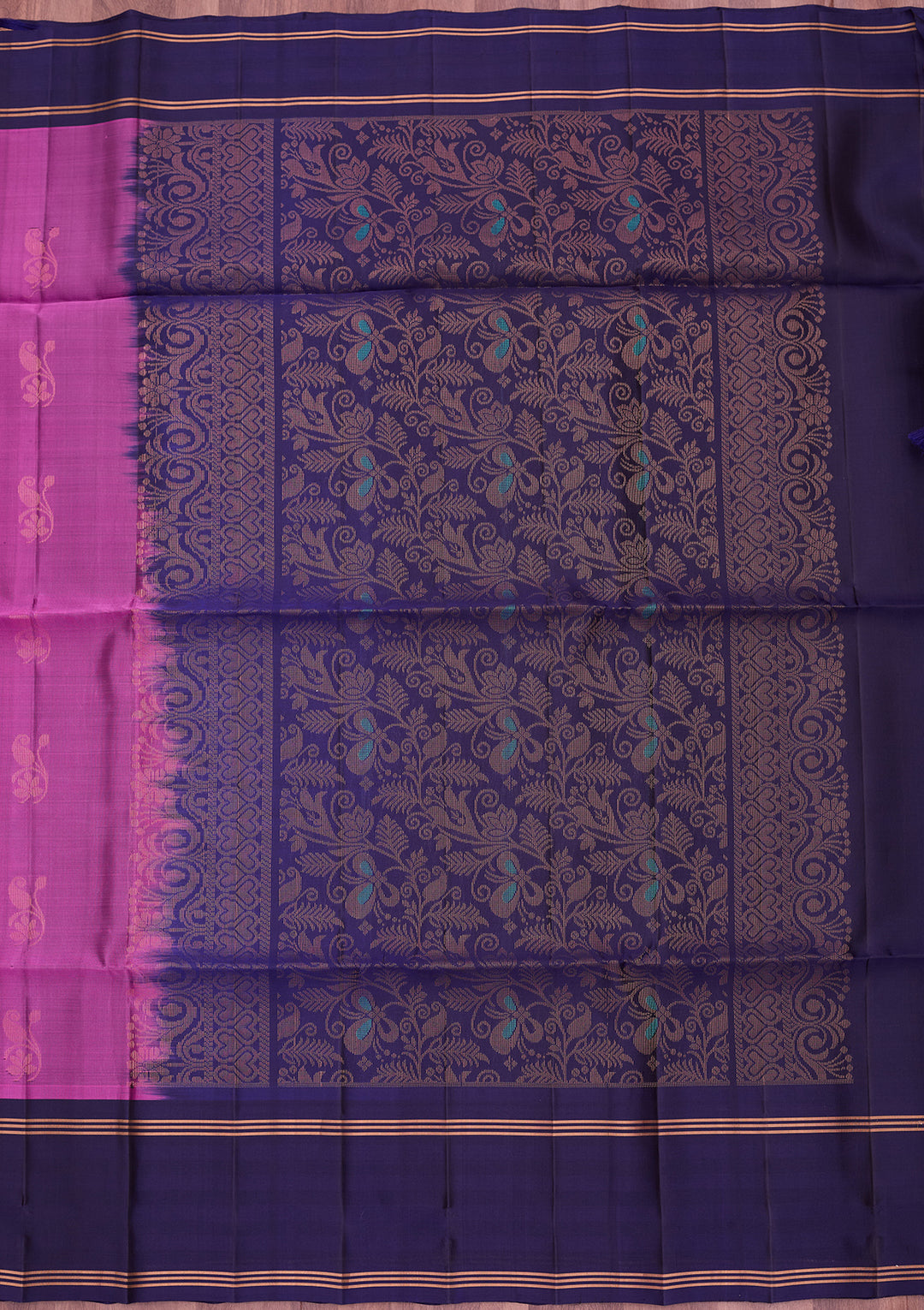 Wine Pure Opada Silk Buti Saree With Matching Blouse Piece