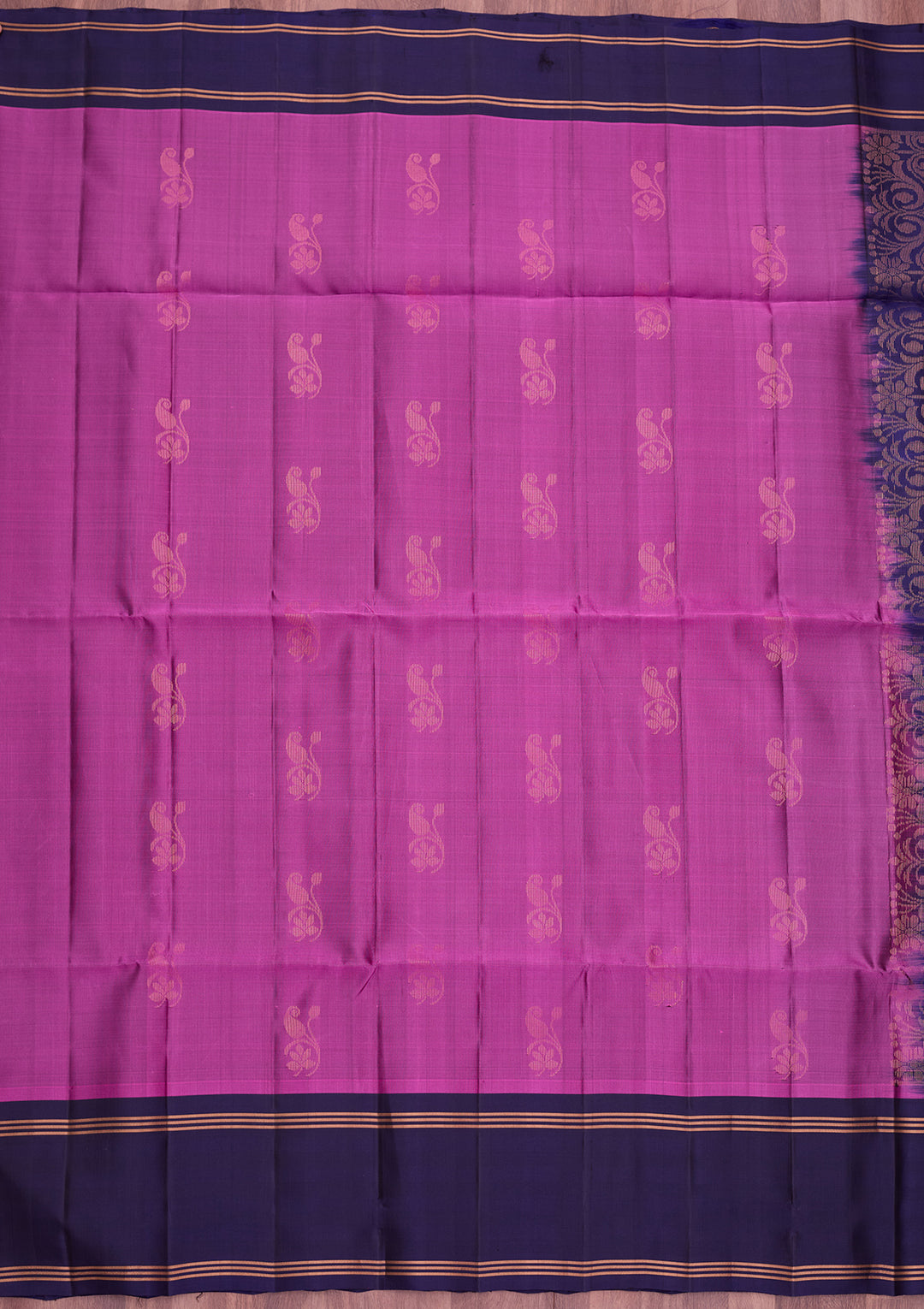 Wine Pure Opada Silk Buti Saree With Matching Blouse Piece