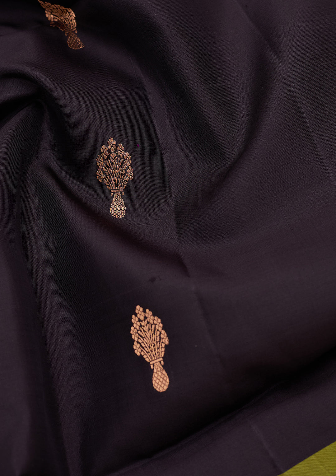 Black Pure Opada Silk Buti Saree With Matching Blouse Piece