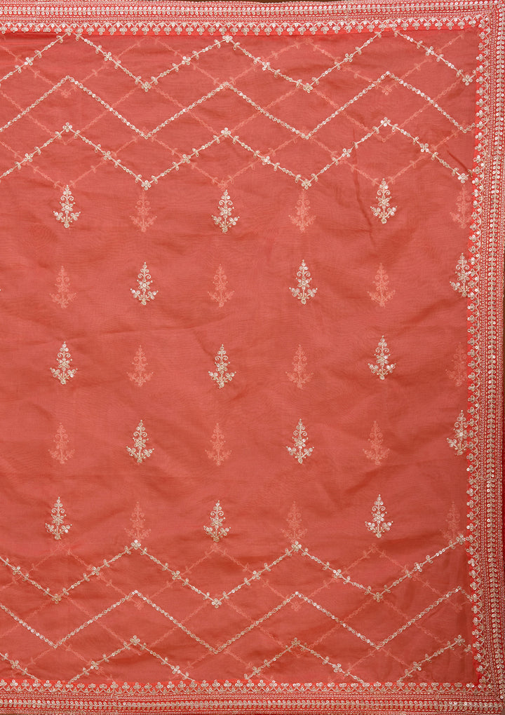 Parrot Green Sequins Soft Raw Silk Readymade Salwar Suit