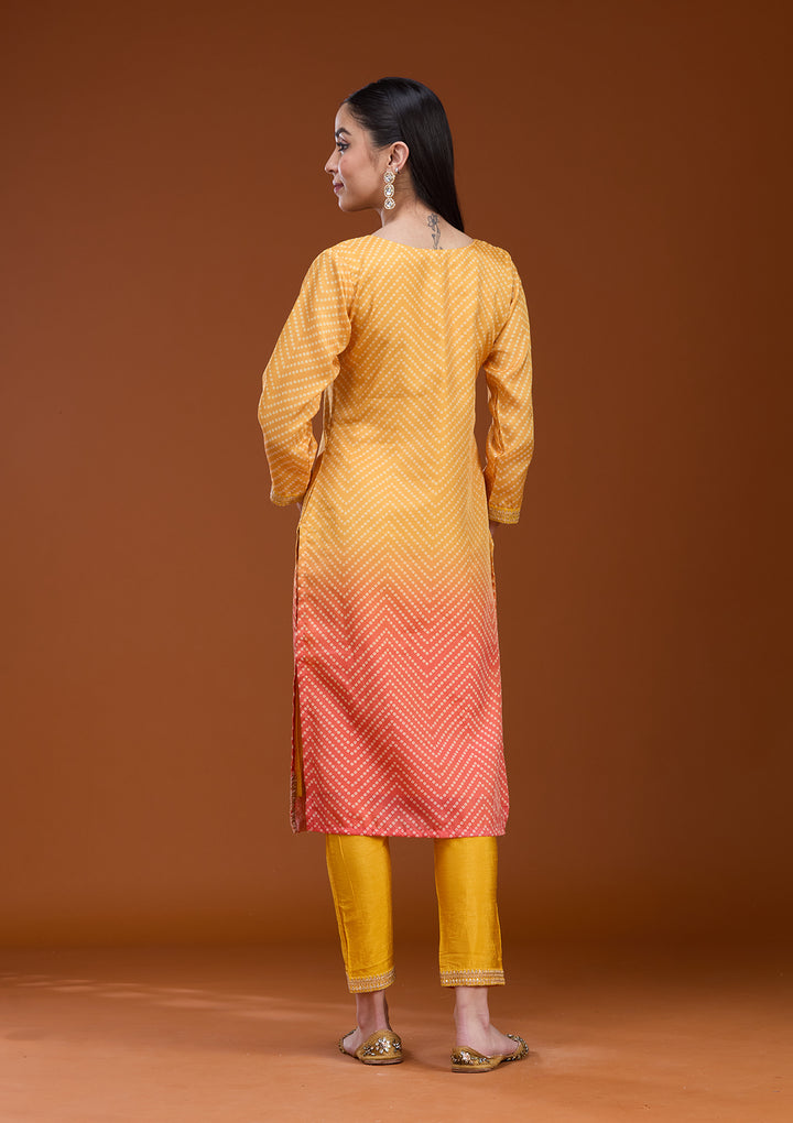 Yellow Sequins Soft Raw Silk Readymade Salwar Suit