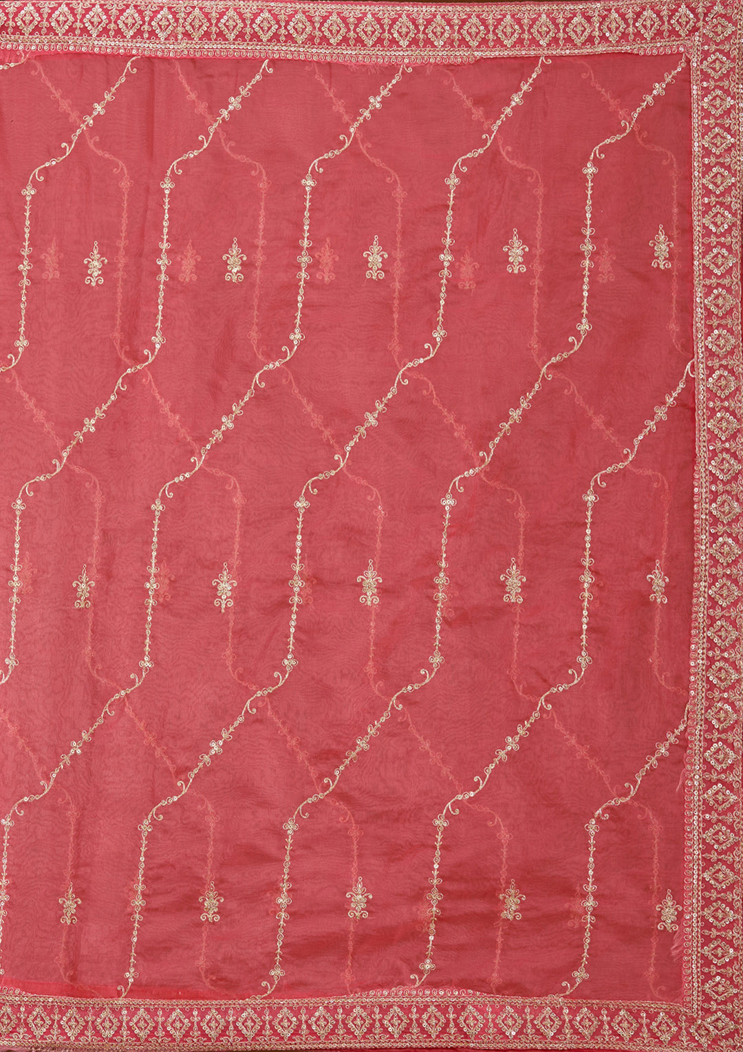 Parrot Green Sequins Soft Raw Silk Readymade Sharara Suit