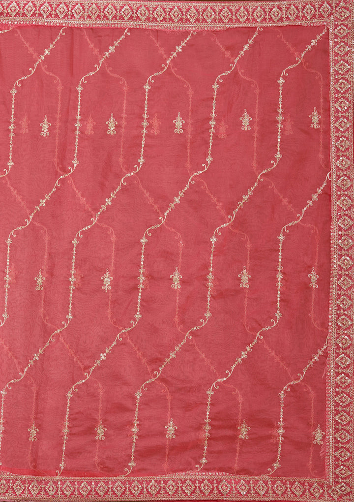 Parrot Green Sequins Soft Raw Silk Readymade Sharara Suit