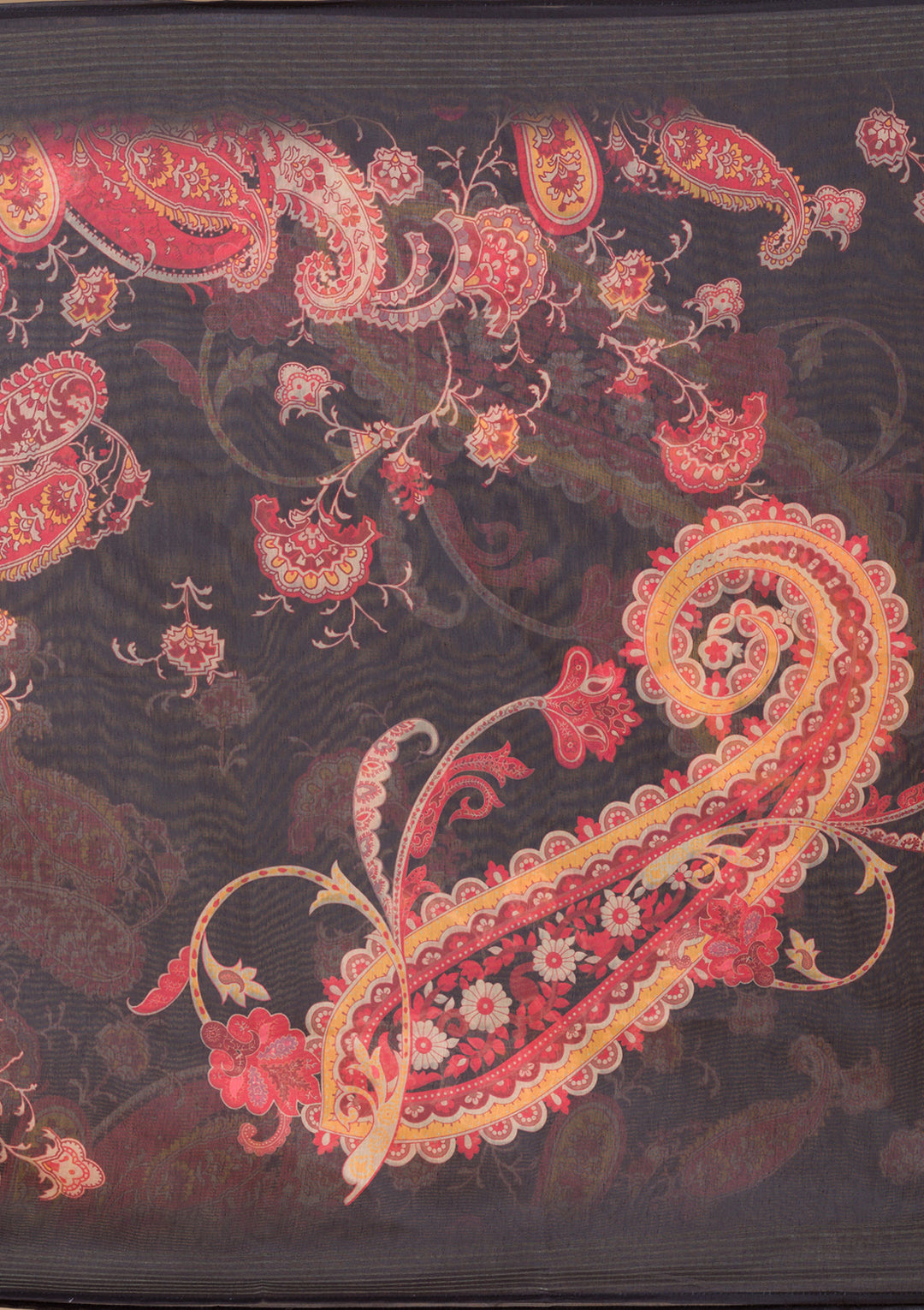 Black Threadwork Semi Crepe Readymade Salwar Suit