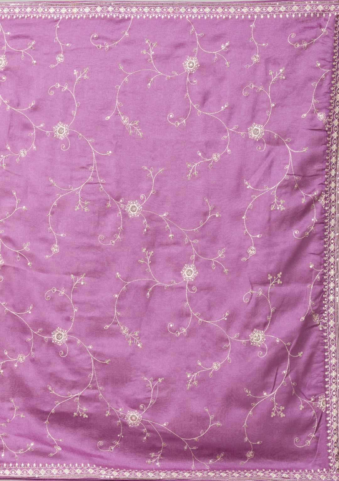Lavender Sequins Raw Silk Readymade Salwar Suit