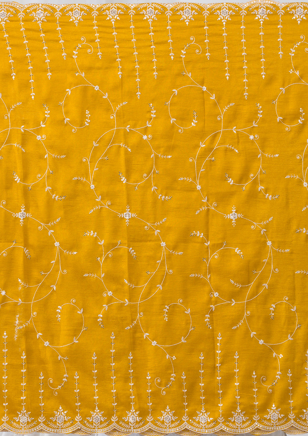 Mustard Sequins Raw Silk Readymade Salwar Suit