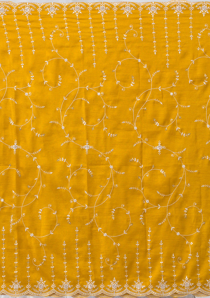 Mustard Sequins Raw Silk Readymade Salwar Suit